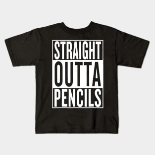 Straight Outta Pencils Vintage  Funny Cool Teacher Kids T-Shirt